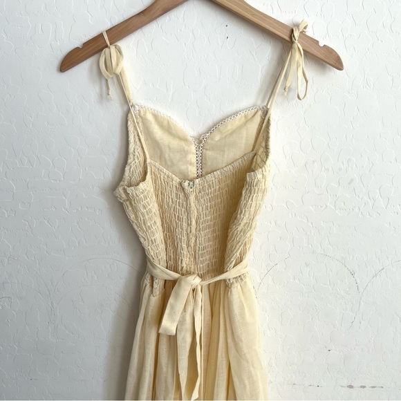 Vintage Boho Fairytale Prairie Ruffle Lace Sweetheart Neckline Maxi Dress - Picture 9 of 15